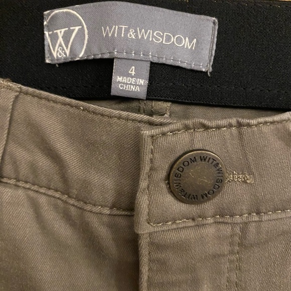 Wit & Wisdom Womens Army Khaki Green Elastic Ab Ankle New size 4 - Picture 12 of 12